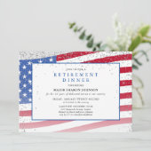 Patriotic Military U.S. Flag Retirement Einladung (Stehend Vorderseite)