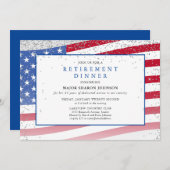 Patriotic Military U.S. Flag Retirement Einladung (Vorne/Hinten)