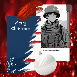 Patriotic Military USA Weihnachten Begleitkarte