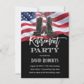 Patriotic Military Veteran USA Flag Retirement Einladung (Vorderseite)