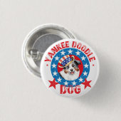 Patriotic Miniature American Shepherd Button (Vorne & Hinten)