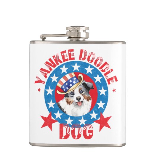Patriotic Miniature American Shepherd Flachmann (Vorderseite)