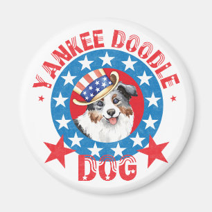 Patriotic Miniature American Shepherd Magnet