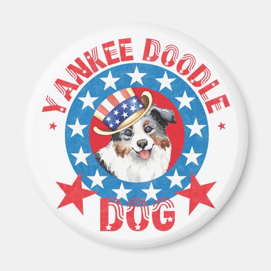 Patriotic Miniature American Shepherd Magnet (Vorne)