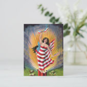 Patriotic Miss Liberty USA Flag Postkarte (Stehend Vorderseite)