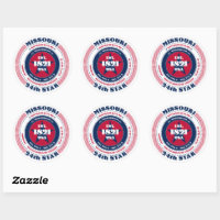 Patriotic Missouri Circle Design Sticker