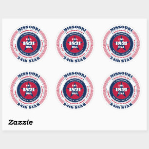 Patriotic Missouri Circle Design Sticker