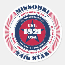 Patriotic Missouri Circle Design Sticker