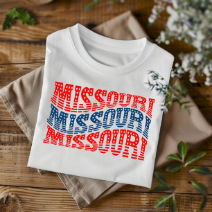 Patriotic Missouri Red and Blue Boho T - Shirt