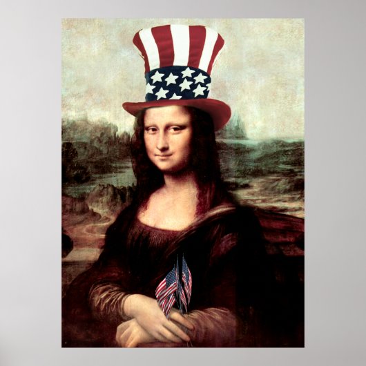 Patriotic Mona Lisa - Bereit für den Unabhängigkei Poster (Vorne)