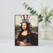 Patriotic Mona Lisa - Bereit für den Unabhängigkei Postkarte (Stehend Vorderseite)