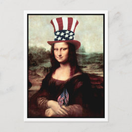 Patriotic Mona Lisa - Bereit für den Unabhängigkei Postkarte