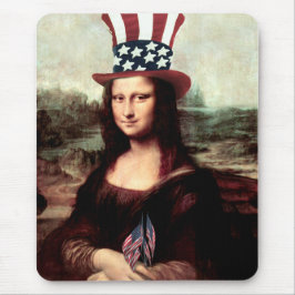 Patriotic Mona Lisa - Unabhängigkeitstag Mousepad