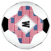Patriotic Monogram AMERICAN FLAG Soccer Ball (Gedreht)