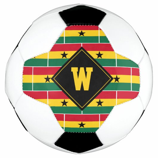 Patriotic Monogram GHANA FLAG Fußball (Vorderseite)