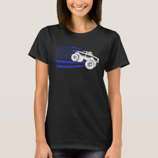 Patriotic Monster Truck Driver Rider American Fla T-Shirt