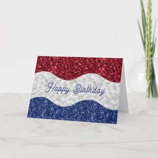 Patriotic Mosaic Waves Birthday Karte