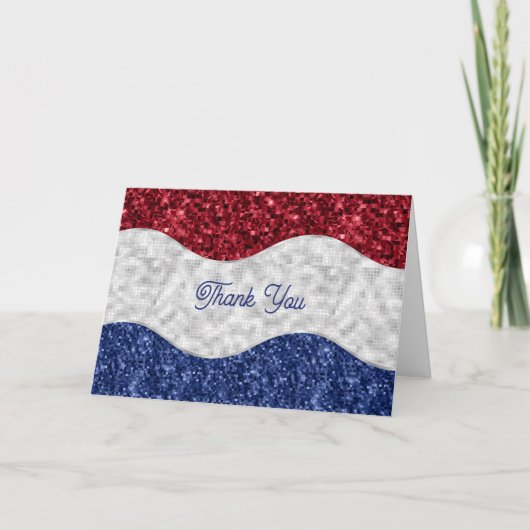 Patriotic Mosaic Waves Dankeskarte (Vorderseite)