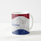 Patriotic Mosaic Waves Kaffeetasse (VorderseiteRechts)