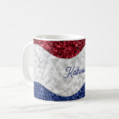 Patriotic Mosaic Waves Kaffeetasse (Vorderseite Links)