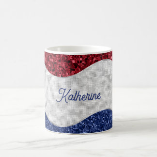 Patriotic Mosaic Waves Kaffeetasse