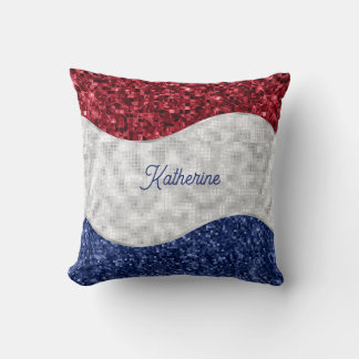 Patriotic Mosaic Waves Kissen