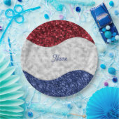 Patriotic Mosaic Waves Pappteller (Party)