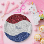 Patriotic Mosaic Waves Pappteller (Party)