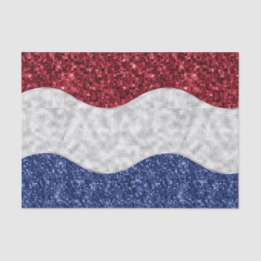Patriotic Mosaic Waves Seidenpapier (Vorderseite)
