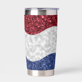 Patriotic Mosaic Waves Thermobecher