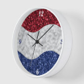 Patriotic Mosaic Waves Uhr (Winkel)