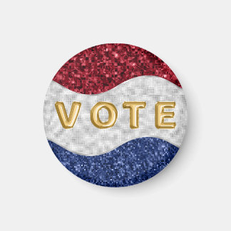 Patriotic Mosaic Waves Vote Magnet