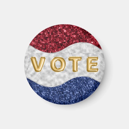 Patriotic Mosaic Waves Vote Magnet (Vorne)