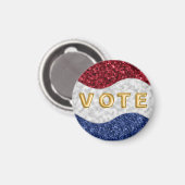 Patriotic Mosaic Waves Vote Magnet (Vorderseite/Rückseite)