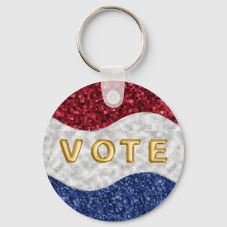 Patriotic Mosaic Waves Vote Schlüsselanhänger