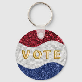 Patriotic Mosaic Waves Vote Schlüsselanhänger