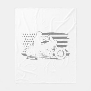 Patriotic Motorrad Vintag American Flag Biker Fleecedecke