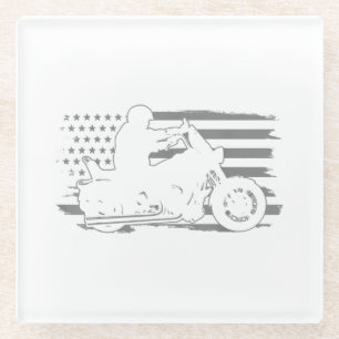 Patriotic Motorrad Vintag American Flag Biker Glasuntersetzer