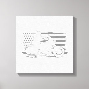Patriotic Motorrad Vintag American Flag Biker Leinwanddruck