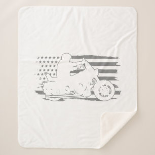 Patriotic Motorrad Vintag American Flag Biker Sherpadecke