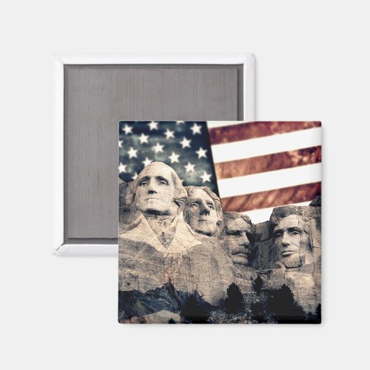 Patriotic Mount Rushmore Magnet (Vorderseite/Rückseite)