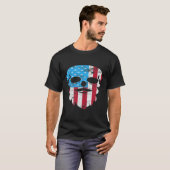 Patriotic Mustache Beard Skull 4. Juli T-Shirt (Vorne ganz)