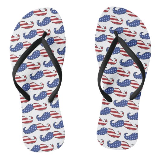Patriotic Mustache Pattern Badesandalen (Fußbett)