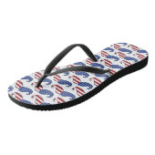 Patriotic Mustache Pattern Badesandalen (Schrägansicht)