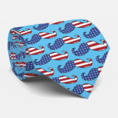 Patriotic Mustache Pattern Krawatte (Gerollt)
