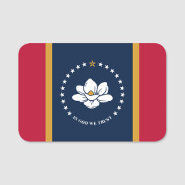 Patriotic name tag with flag of Mississippi, USA Namensschild