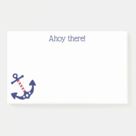 Patriotic Nautical Anchor Ahoy gibt Zitat 10 x 6 Post-it Klebezettel
