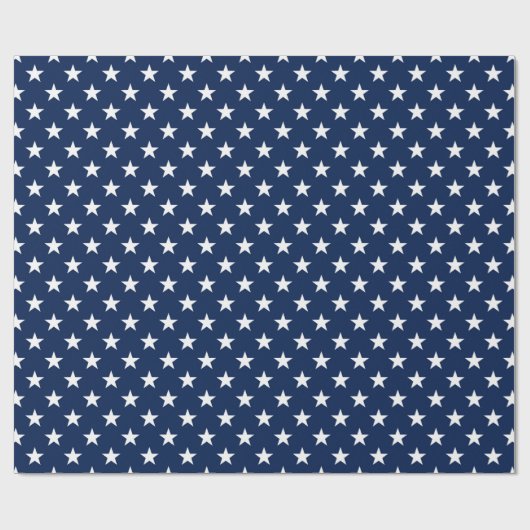 Patriotic Navy Blue USA Flag Stars Muster Geschenkpapier (Flach)