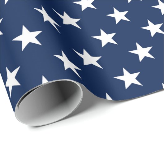 Patriotic Navy Blue USA Flag Stars Muster Geschenkpapier (Rolleneckpunkt)