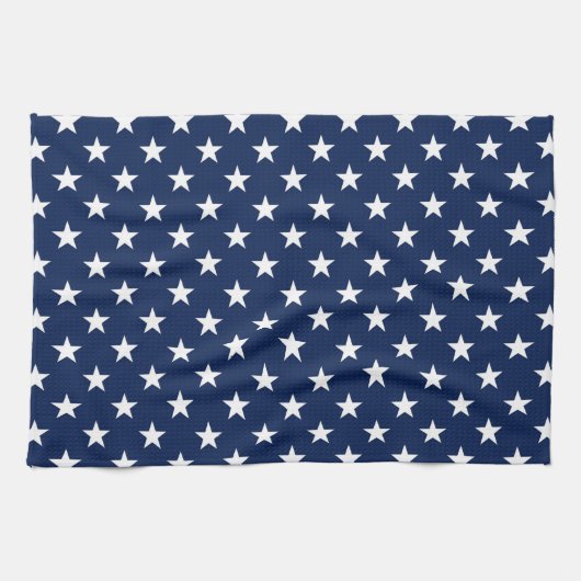 Patriotic Navy Blue USA Flag Stars Muster Geschirrtuch (Horizontal)